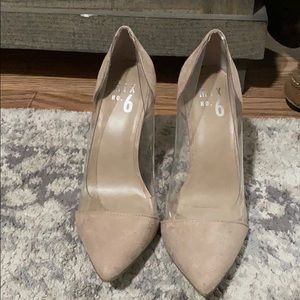 Nude and clear heels! Size 6